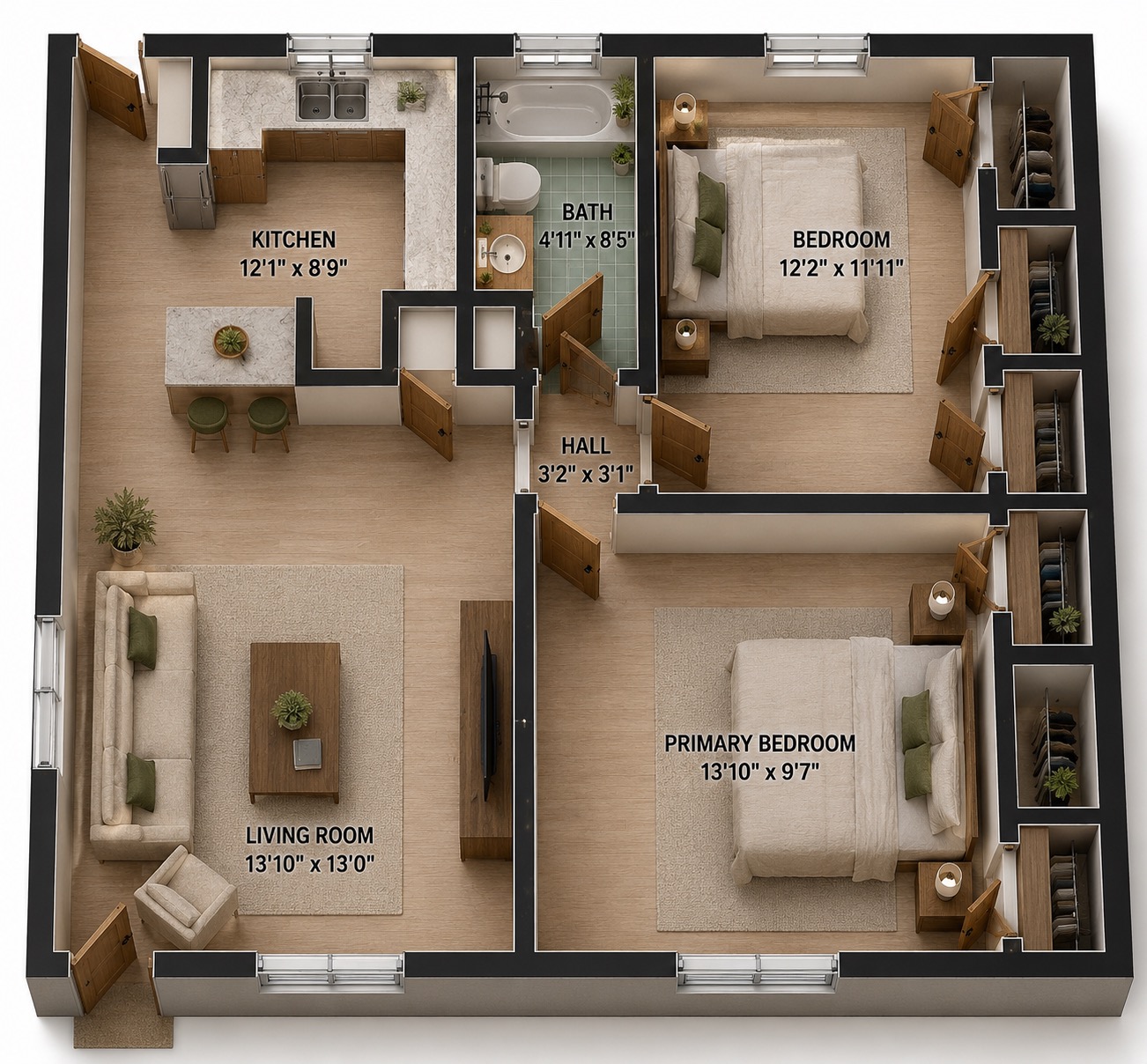 171 Building - 2 Bed floor plan