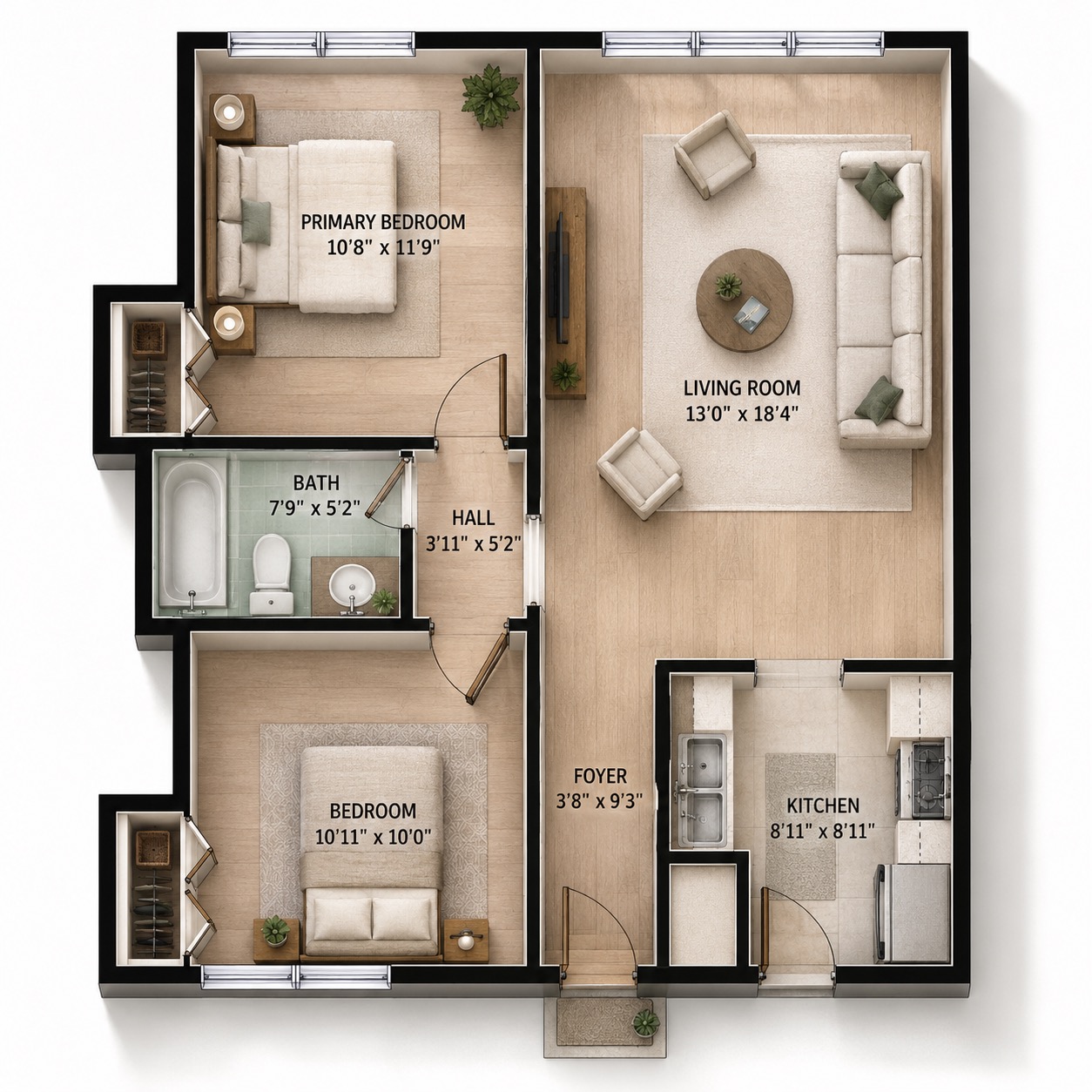 199 Building - 2 Bed floor plan